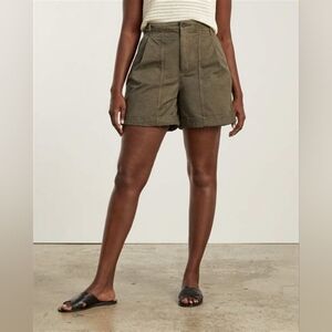 Everlane The Tourist Shorts - Olive Green - 00 - Cotton & Linen Blend